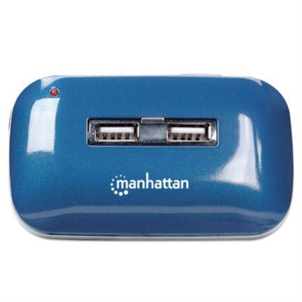 MANHATTAN - Hub Manhattan USB Alta Velocidad 2.0 Alimentación Dual 7 Puertos Color Azul