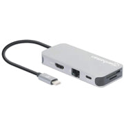 MANHATTAN - Docking Manhattan USB-C  8 ptos HDMI USB-C PD/2xUSBv3.2/USBv2.0 RED SD/Micro SDD