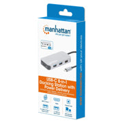 MANHATTAN - Docking Manhattan USB-C  8 ptos HDMI USB-C PD/2xUSBv3.2/USBv2.0 RED SD/Micro SDD