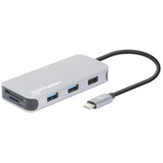 MANHATTAN - Docking Manhattan USB-C  8 ptos HDMI USB-C PD/2xUSBv3.2/USBv2.0 RED SD/Micro SDD