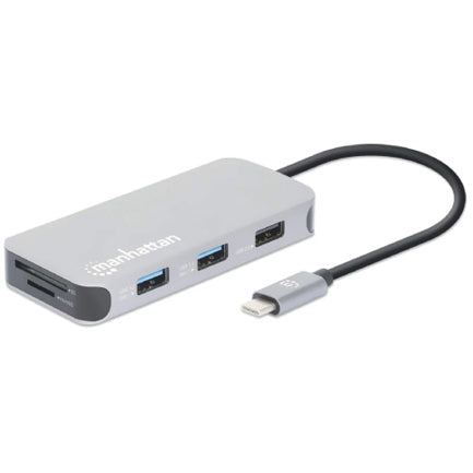 MANHATTAN - Docking Manhattan USB-C  8 ptos HDMI USB-C PD/2xUSBv3.2/USBv2.0 RED SD/Micro SDD