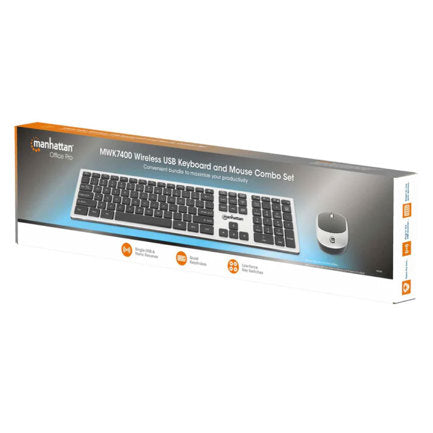 MANHATTAN - Teclado y Mouse Manhattan Optico Inalambrico 2.4G Negro combo