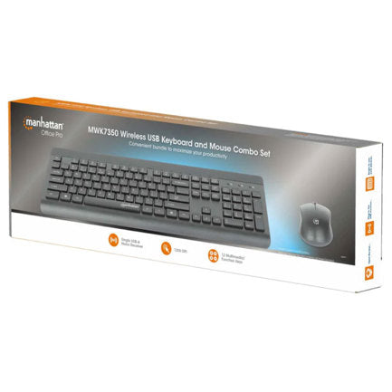 MANHATTAN - Teclado y Mouse Optico Inalambrico Manhattan 2.4G Negro combo