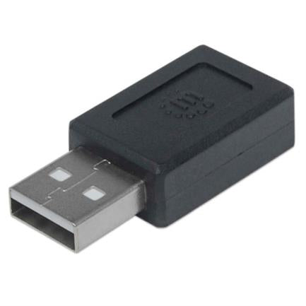 MANHATTAN - Adaptador Manhattan USB C-A 2.0 Color Negro