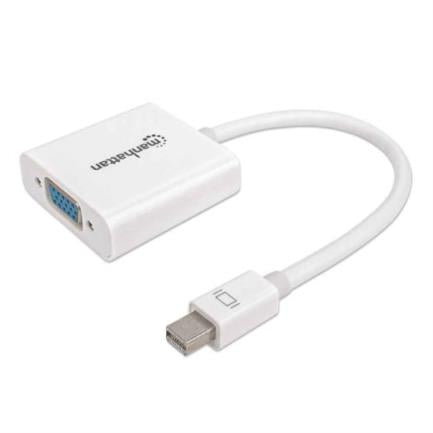 MANHATTAN - Adaptador Manhattan Mini DisplayPort-M a VGA-H Activo Color Blanco
