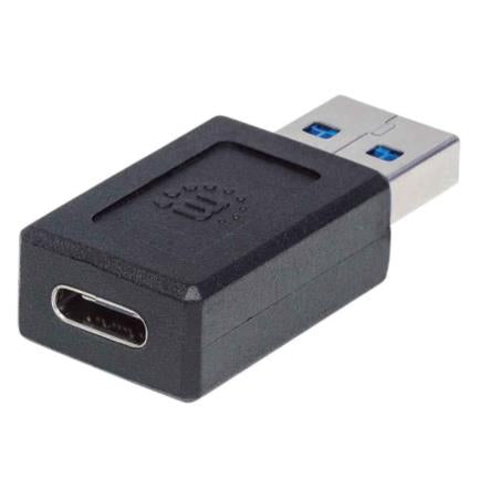MANHATTAN - Adaptador Manhattan USB-A a USB-C Súper Velocidad Color Negro