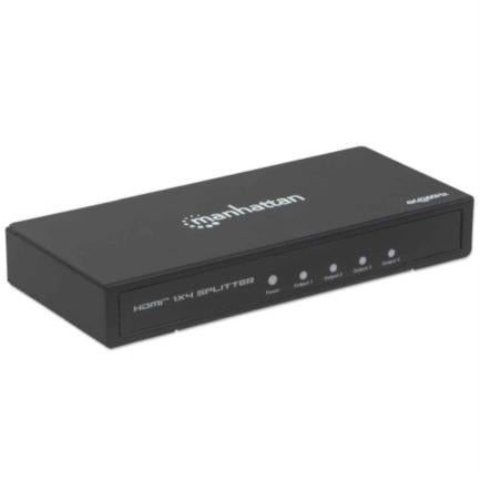 MANHATTAN - Adaptador Manhattan Video Splitter HDMI 4k a 60Hz 4 Puertos Color Negro