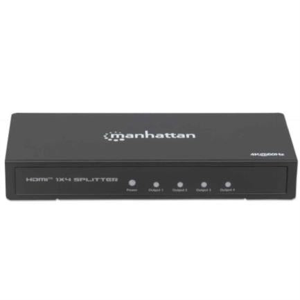 MANHATTAN - Adaptador Manhattan Video Splitter HDMI 4k a 60Hz 4 Puertos Color Negro