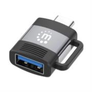 MANHATTAN - Adaptador Manhattan USB-C a USB-A V3.2 Aluminio Color Negro-Gris Espacial