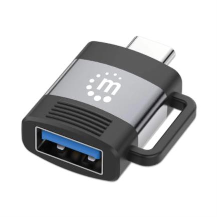 MANHATTAN - Adaptador Manhattan USB-C a USB-A V3.2 Aluminio Color Negro-Gris Espacial