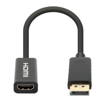 MANHATTAN - Adaptador Manhattan DisplayPort-M a HDMI-H 4K-60Hz Color Negro