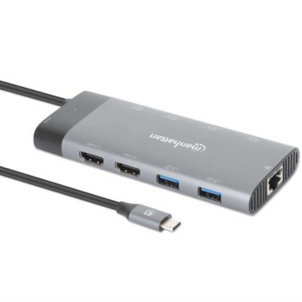 MANHATTAN - Docking Manhattan USB-C 10 Puertos 2xHDMI 5xUSB-A US
