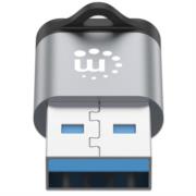 MANHATTAN - Adaptador USB-C V3.2 Gen1 AM-CH 5Gbps 3A Aluminio Gris Espacial/Negro