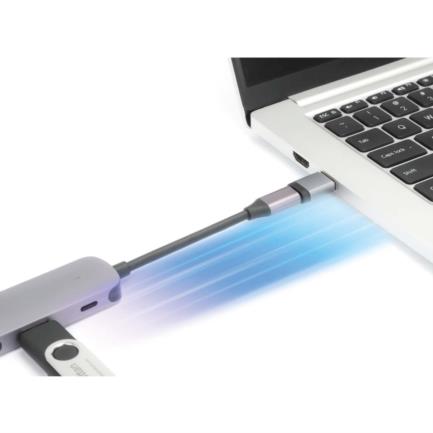 MANHATTAN - Adaptador USB-C V3.2 Gen1 AM-CH 5Gbps 3A Aluminio Gris Espacial/Negro