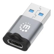 MANHATTAN - Adaptador USB-C V3.2 Gen1 AM-CH 5Gbps 3A Aluminio Gris Espacial/Negro