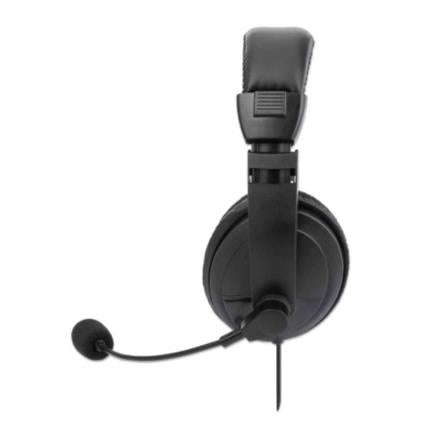 MANHATTAN - Audífonos Manhattan Estéreo USB Micrófono Ajustable Control Integrado Color Negro