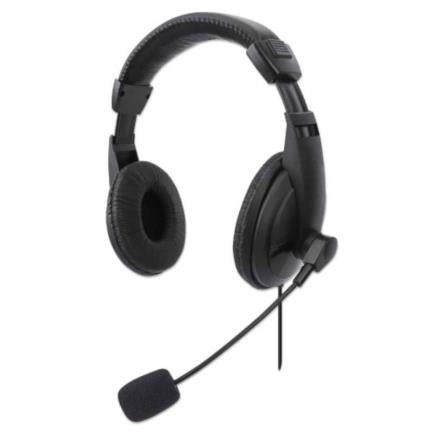 MANHATTAN - Audífonos Manhattan Estéreo USB Micrófono Ajustable Control Integrado Color Negro