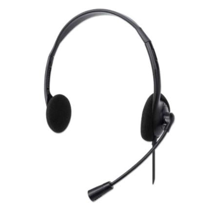 MANHATTAN - Audífonos Manhattan Estéreo Microfóno Ajustable USB Color Negro