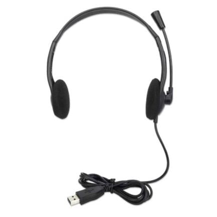 MANHATTAN - Audífonos Manhattan Estéreo Microfóno Ajustable USB Color Negro