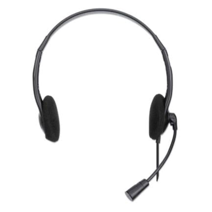 MANHATTAN - Audífonos Manhattan Estéreo Microfóno Ajustable USB Color Negro
