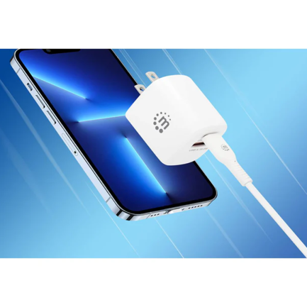 MANHATTAN - Cargador de Pared Manhattan 20W  USB-C PD (20W) y USB-A QC (18W)