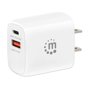 MANHATTAN - Cargador de Pared Manhattan 20W  USB-C PD (20W) y USB-A QC (18W)