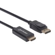 MANHATTAN - Cable Manhattan DisplayPort/HDMI M-M 1080p3m Color Negro
