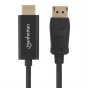MANHATTAN - Cable Manhattan DisplayPort/HDMI M-M 1080p3m Color Negro
