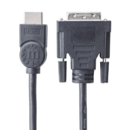 MANHATTAN - Cable Manhattan para Monitor HDMI/DVI-D M-M1.8m Color Negro