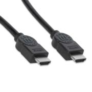 MANHATTAN - Cable Manhattan HDMI M-M Alta Velocidad Blindado 1m Color Negro