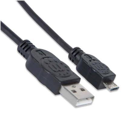 MANHATTAN - Cable Manhattan USB Micro-B Alta Velocidad PVC 1.8m Color Negro
