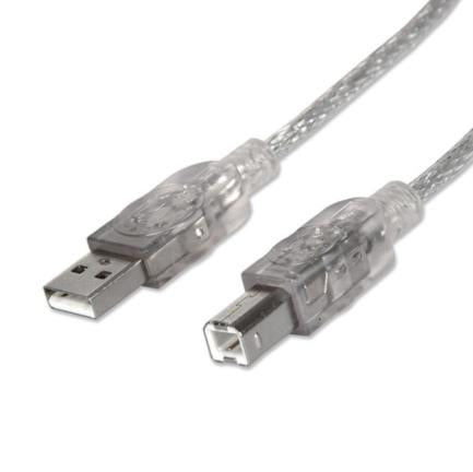MANHATTAN - Cable Manhattan USB B Alta Velocidad 2.0 A-B1.8m Color Plata
