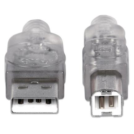 MANHATTAN - Cable Manhattan USB B Alta Velocidad 2.0 A-B1.8m Color Plata