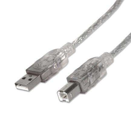 MANHATTAN - Cable Manhattan USB B Alta Velocidad 2.0 A-B 3m Color Plata