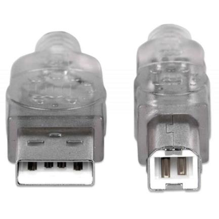 MANHATTAN - Cable Manhattan USB B Alta Velocidad 2.0 A-B 3m Color Plata