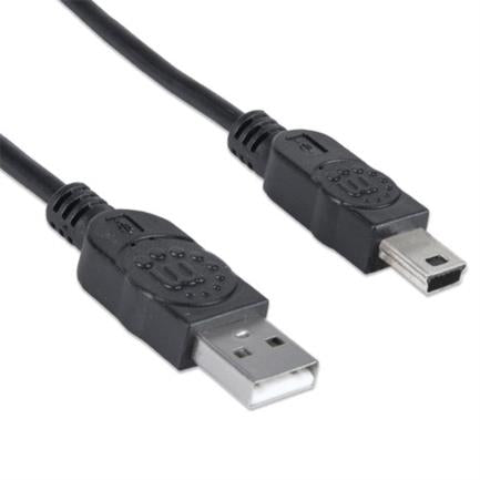 MANHATTAN - Cable Manhattan USB Mini B Alta Velocidad 2.0 A 1.8m Color Negro