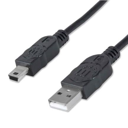 MANHATTAN - Cable Manhattan USB Mini B Alta Velocidad 2.0 A 1.8m Color Negro