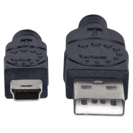 MANHATTAN - Cable Manhattan USB Mini B Alta Velocidad 2.0 A 1.8m Color Negro