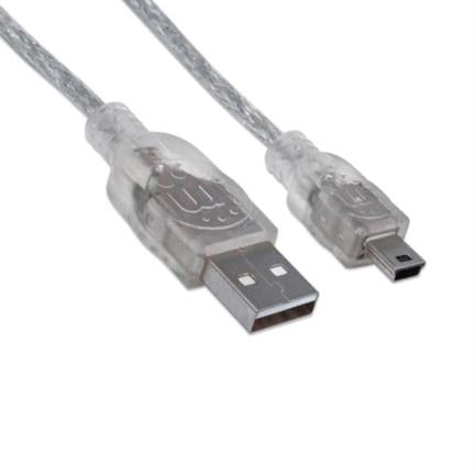 MANHATTAN - Cable Manhattan USB Mini B Alta Velocidad 2.0 A Mini B 1.8m Color Plata
