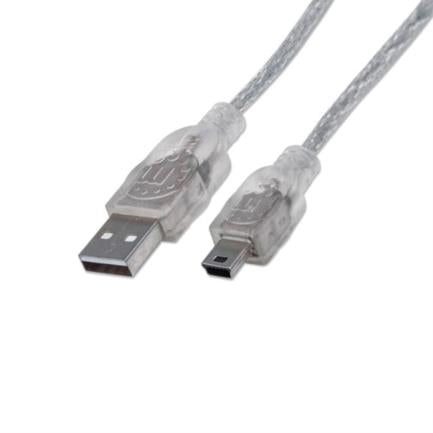 MANHATTAN - Cable Manhattan USB Mini B Alta Velocidad 2.0 A Mini B 1.8m Color Plata