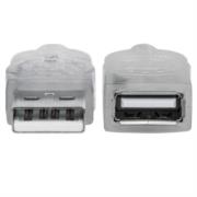 MANHATTAN - Cable Manhattan USB 2.0 Alta Velocidad 1.8m Color Plata