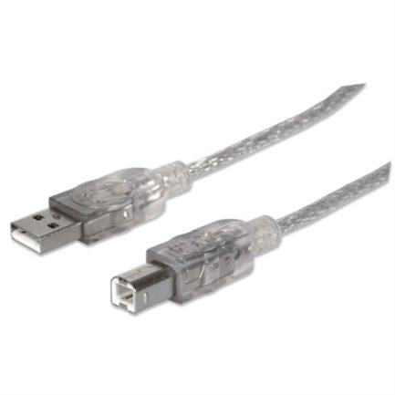 MANHATTAN - Cable Manhattan USB-B Alta Velocidad 2.0 5m Color Plata