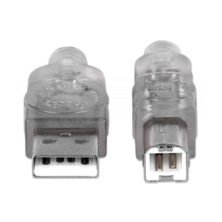 MANHATTAN - Cable Manhattan USB-B Alta Velocidad 2.0 5m Color Plata