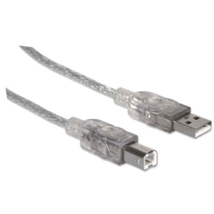 MANHATTAN - Cable Manhattan USB-B Alta Velocidad 2.0 5m Color Plata