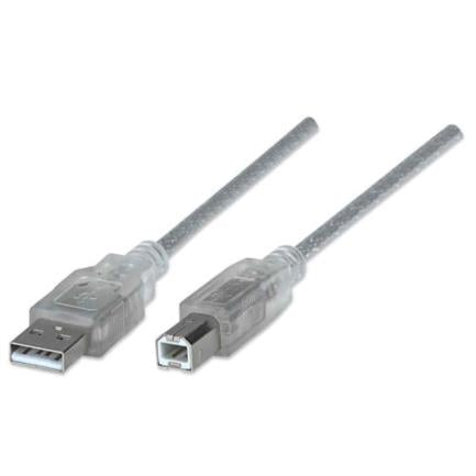 MANHATTAN - Cable Manhattan USB A-B 2.0 Alta Velocidad 4.5m Color Plata