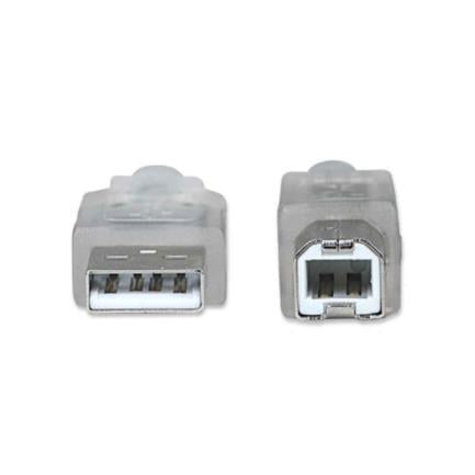 MANHATTAN - Cable Manhattan USB A-B 2.0 Alta Velocidad 4.5m Color Plata