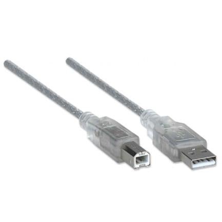 MANHATTAN - Cable Manhattan USB A-B 2.0 Alta Velocidad 4.5m Color Plata