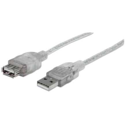 MANHATTAN - Cable Manhattan Extensión USB A-B 2.0 Alta Velocidad 4.5m Color Plata