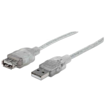 MANHATTAN - Cable Manhattan Extensión USB-A 2.0 Alta Velocidad 3m Color Plata