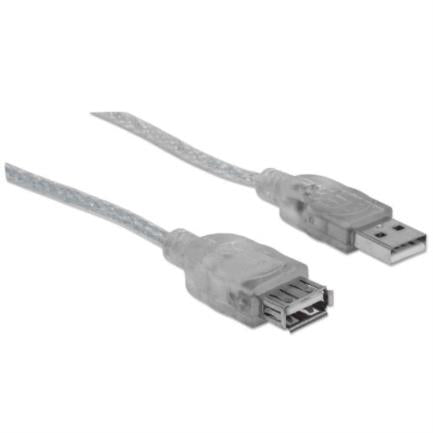 MANHATTAN - Cable Manhattan Extensión USB-A 2.0 Alta Velocidad 3m Color Plata